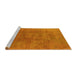 Sideview of Machine Washable Oriental Yellow Industrial Rug, wshurb2677yw