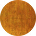 Round Oriental Yellow Industrial Rug, urb2677yw