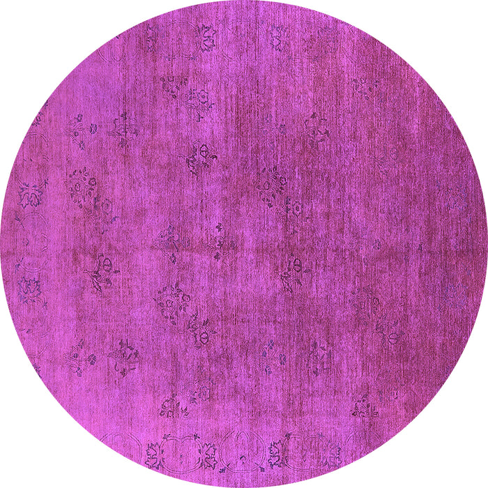 Round Oriental Purple Industrial Rug, urb2677pur