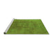 Sideview of Machine Washable Oriental Green Industrial Area Rugs, wshurb2677grn