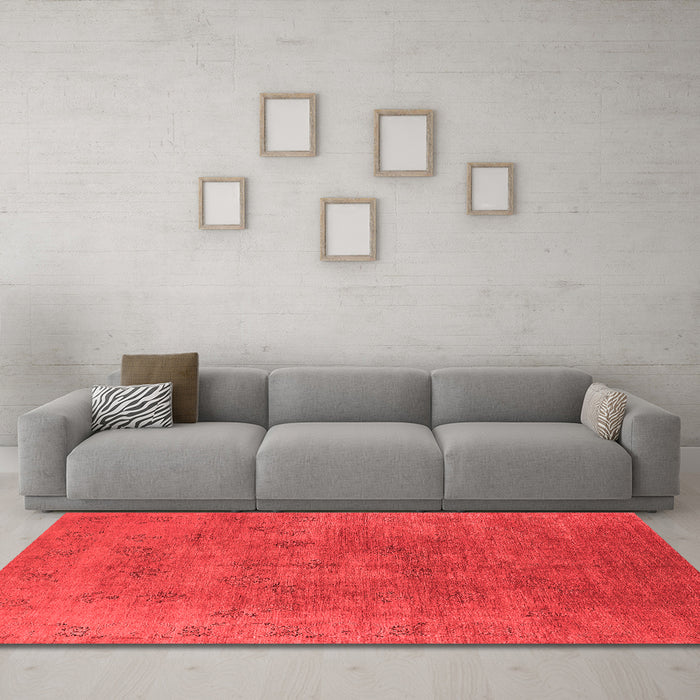 Industrial Red Washable Rugs