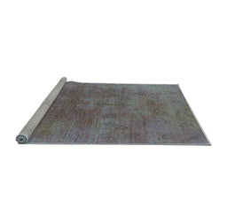 Sideview of Machine Washable Oriental Light Blue Industrial Rug, wshurb2677lblu