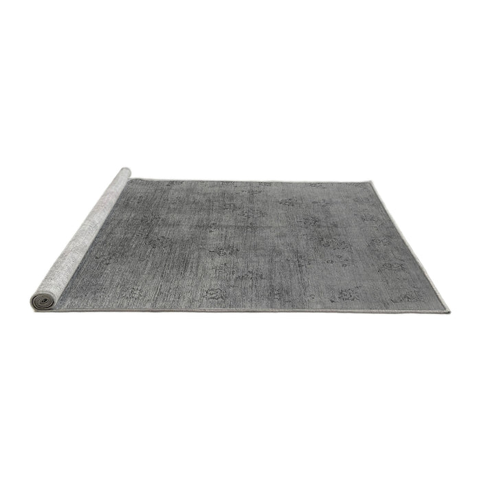 Sideview of Machine Washable Oriental Gray Industrial Rug, wshurb2677gry