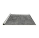 Sideview of Machine Washable Oriental Gray Industrial Rug, wshurb2677gry