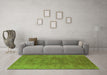 Machine Washable Oriental Green Industrial Area Rugs in a Living Room,, wshurb2677grn