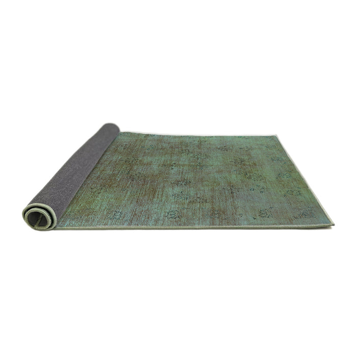 Sideview of Oriental Turquoise Industrial Rug, urb2677turq