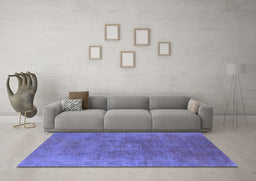 Machine Washable Oriental Blue Industrial Rug in a Living Room, wshurb2677blu