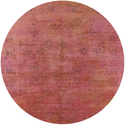 Round Machine Washable Industrial Modern Fire Red Rug, wshurb2677