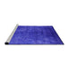 Sideview of Machine Washable Industrial Modern Blue Rug, wshurb2678