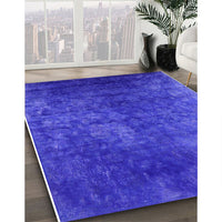 Mid-Century Modern Blue Oriental Rug, urb2678