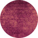 Round Oriental Orange Industrial Rug, urb2678org