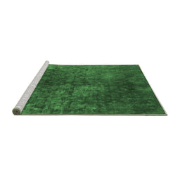 Sideview of Machine Washable Oriental Emerald Green Industrial Area Rugs, wshurb2678emgrn