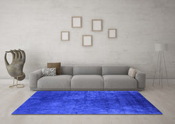 Machine Washable Oriental Blue Industrial Rug in a Living Room, wshurb2678blu