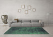 Machine Washable Oriental Green Industrial Area Rugs in a Living Room,, wshurb2678grn