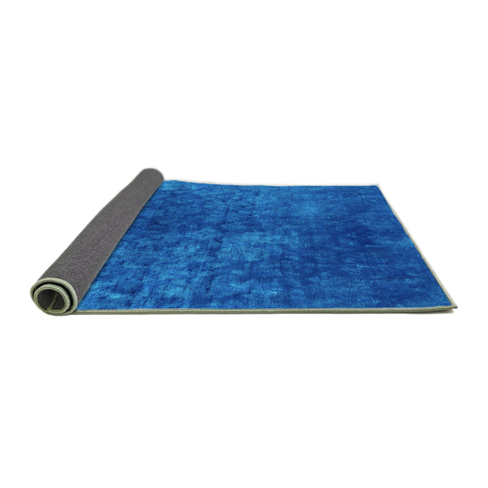 Sideview of Oriental Turquoise Industrial Rug, urb2678turq