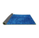 Sideview of Oriental Turquoise Industrial Rug, urb2678turq