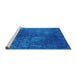 Sideview of Machine Washable Oriental Turquoise Industrial Area Rugs, wshurb2678turq