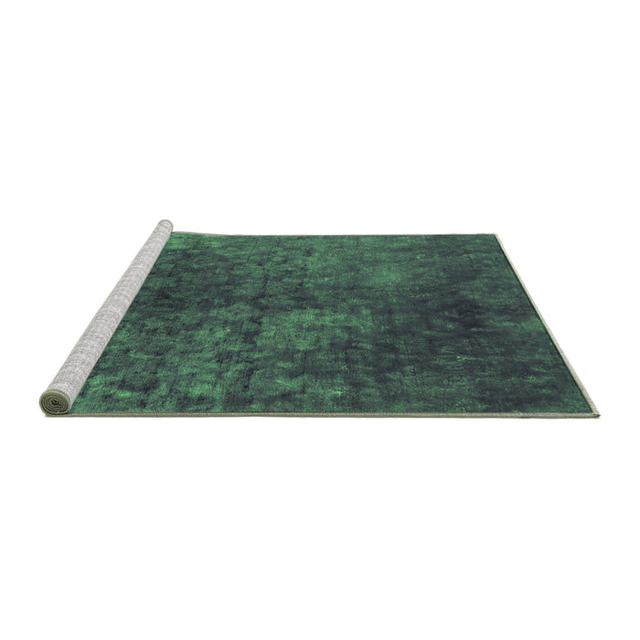 Sideview of Machine Washable Oriental Green Industrial Area Rugs, wshurb2678grn
