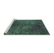 Sideview of Machine Washable Oriental Green Industrial Area Rugs, wshurb2678grn