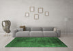 Machine Washable Oriental Emerald Green Industrial Area Rugs in a Living Room,, wshurb2678emgrn