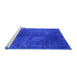 Sideview of Machine Washable Oriental Blue Industrial Rug, wshurb2678blu