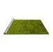 Sideview of Machine Washable Oriental Yellow Industrial Rug, wshurb2679yw