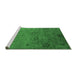 Sideview of Machine Washable Oriental Emerald Green Industrial Area Rugs, wshurb2679emgrn