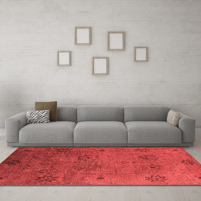 Industrial Red Washable Rugs