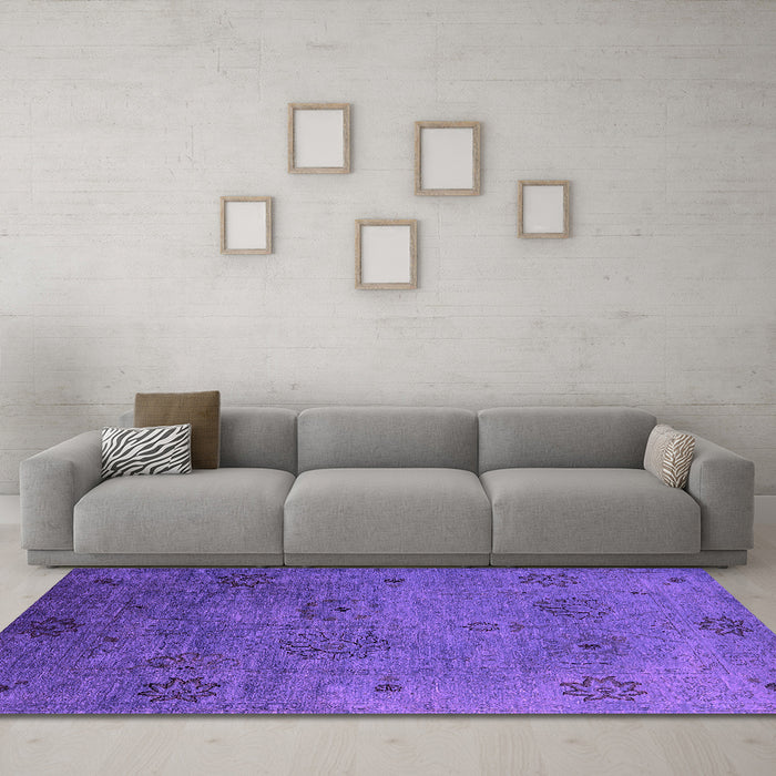 Machine Washable Oriental Pink Industrial Rug in a Living Room, wshurb2679pnk