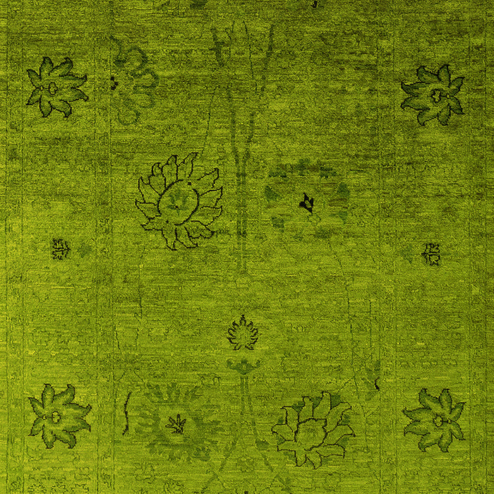 Machine Washable Oriental Yellow Industrial Rug, wshurb2679yw