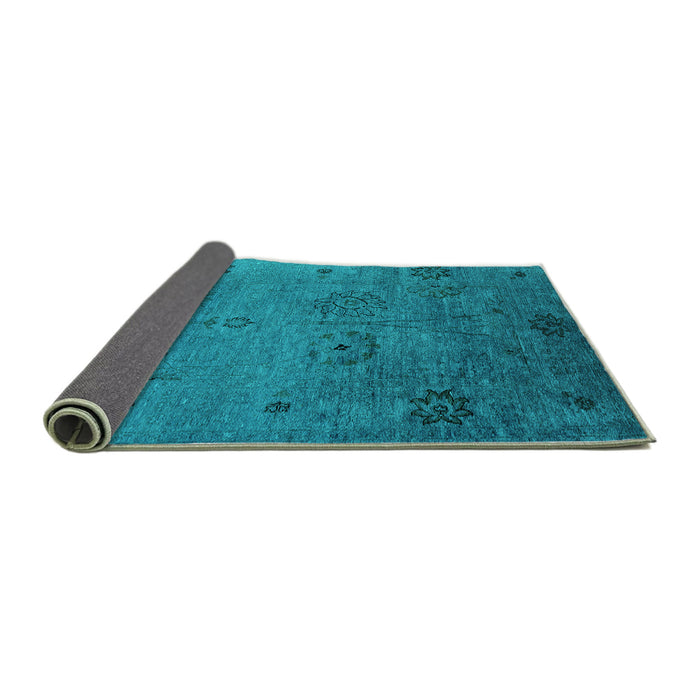 Sideview of Oriental Turquoise Industrial Rug, urb2679turq