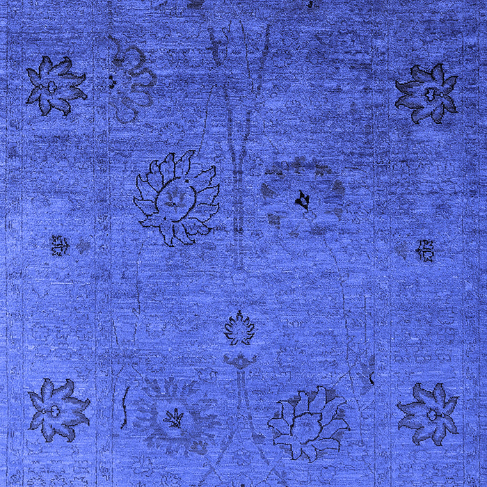 Machine Washable Oriental Blue Industrial Rug, wshurb2679blu