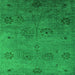 Square Oriental Green Industrial Rug, urb2679grn