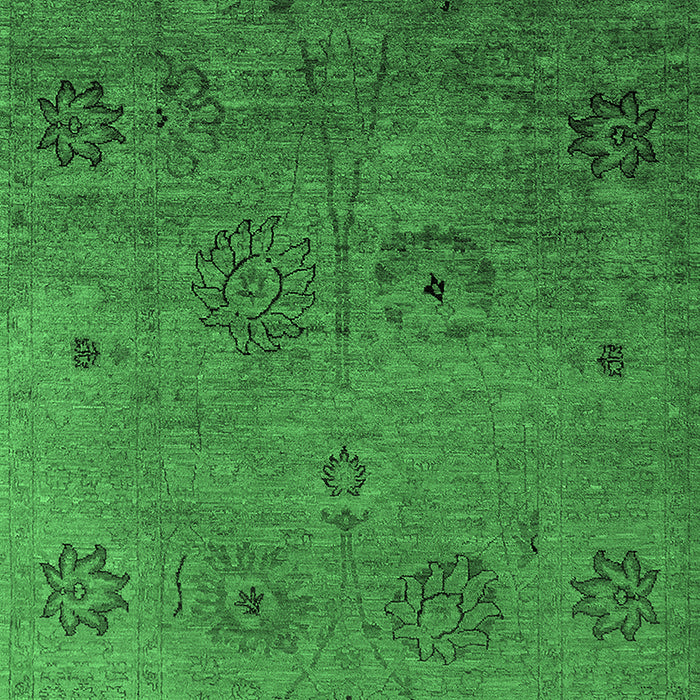 Machine Washable Oriental Emerald Green Industrial Area Rugs, wshurb2679emgrn