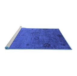 Sideview of Machine Washable Oriental Blue Industrial Rug, wshurb2679blu