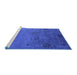 Sideview of Machine Washable Oriental Blue Industrial Rug, wshurb2679blu