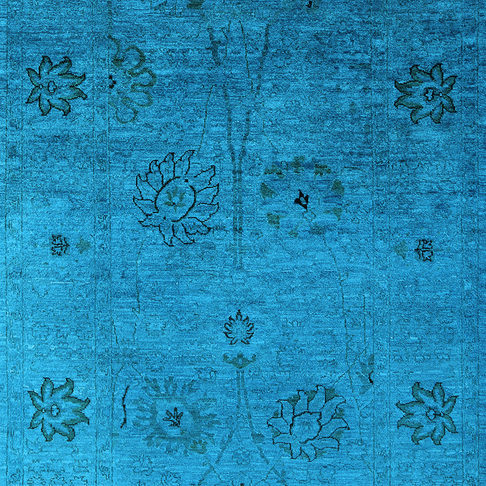 Machine Washable Oriental Light Blue Industrial Rug, wshurb2679lblu