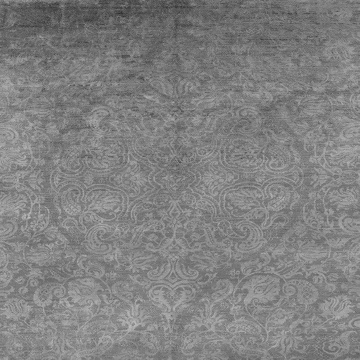 Square Machine Washable Oriental Gray Industrial Rug, wshurb2680gry
