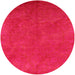 Round Mid-Century Modern Red Oriental Rug, urb2680