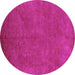 Round Oriental Purple Industrial Rug, urb2680pur