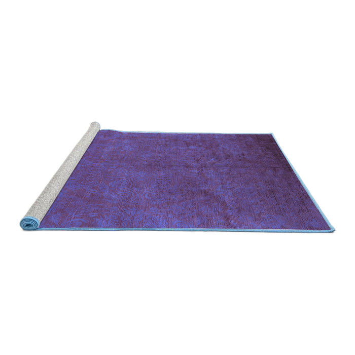 Sideview of Machine Washable Oriental Blue Industrial Rug, wshurb2680blu
