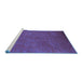 Sideview of Machine Washable Oriental Blue Industrial Rug, wshurb2680blu