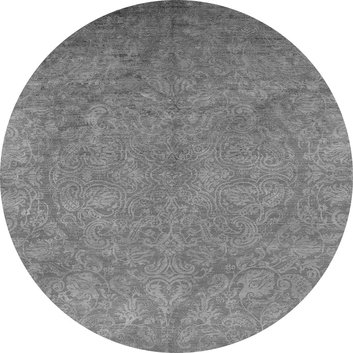 Round Oriental Gray Industrial Rug, urb2680gry