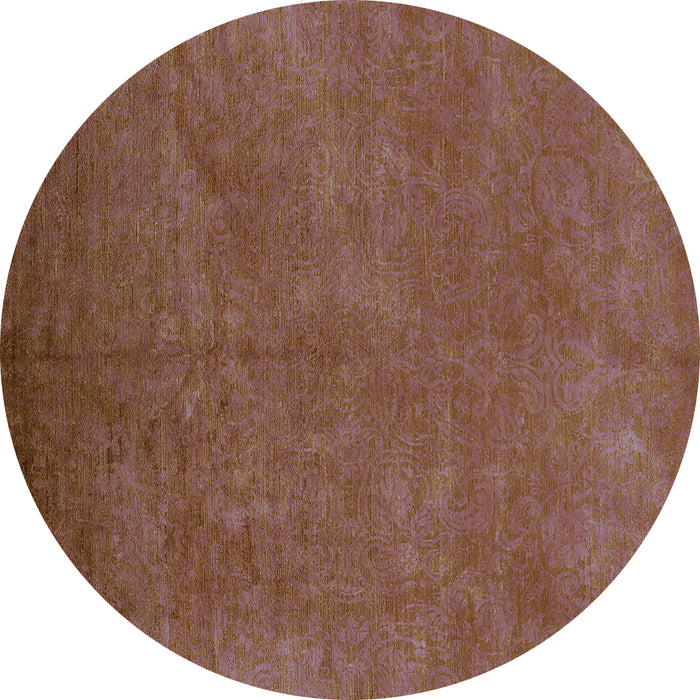 Round Oriental Turquoise Industrial Rug, urb2680turq