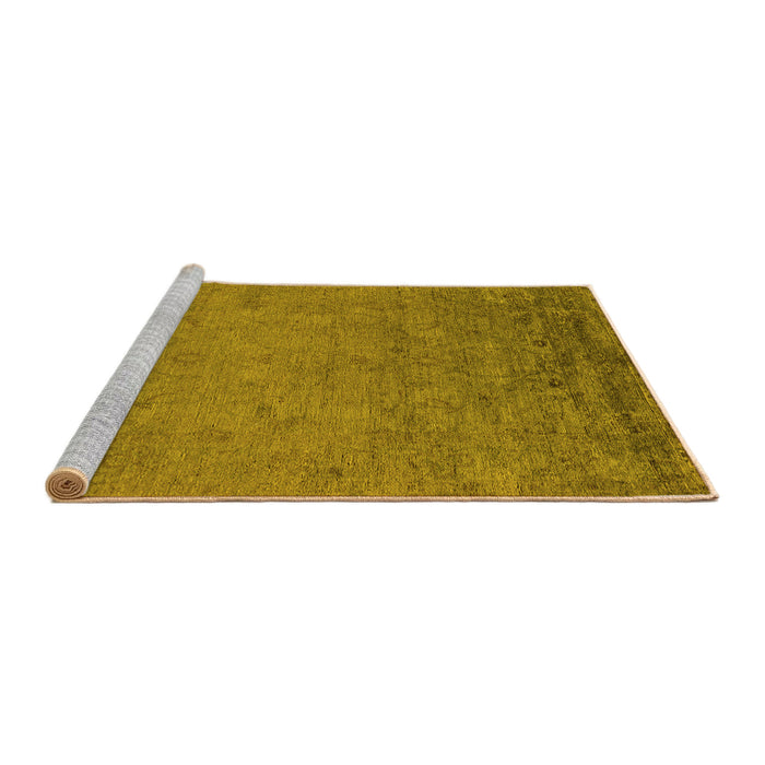 Sideview of Machine Washable Oriental Yellow Industrial Rug, wshurb2681yw