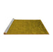 Sideview of Machine Washable Oriental Yellow Industrial Rug, wshurb2681yw