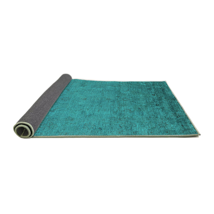 Sideview of Oriental Turquoise Industrial Rug, urb2681turq