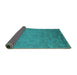 Sideview of Oriental Turquoise Industrial Rug, urb2681turq