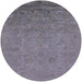 Round Mid-Century Modern Purple Oriental Rug, urb2681