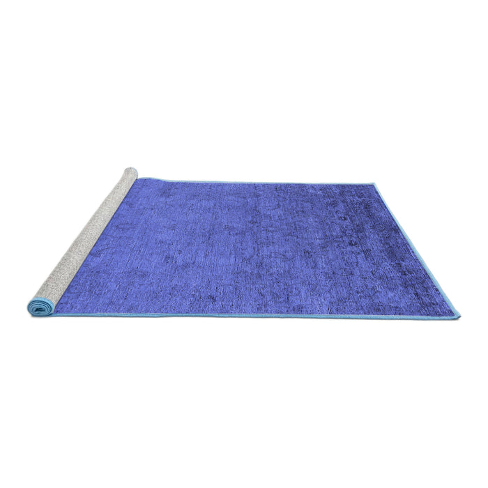 Sideview of Machine Washable Oriental Blue Industrial Rug, wshurb2681blu